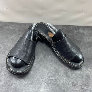 Børn Born Boc Women Shoes Black 8M Leather Slip On Comfort Casual Slides Sandals